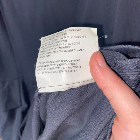 LaVia 18 Gray Italian Long Sleeve Sheath V-Neck Dress Women's Size 40 US 6 - Picture 7 of 8